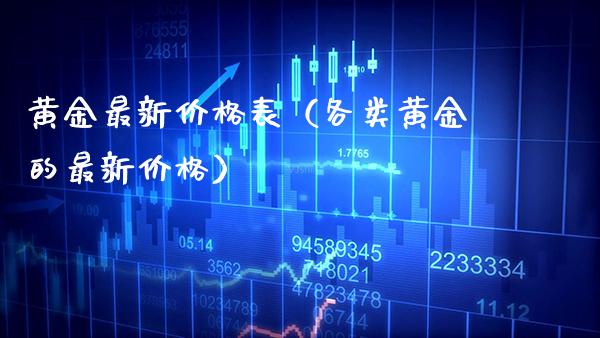 黄金最新价格表（各类黄金的最新价格）_https://www.boyangwujin.com_原油期货_第1张