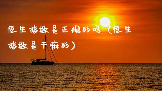 恒生指数是正规的吗（恒生指数是干嘛的）_https://www.boyangwujin.com_原油期货_第1张