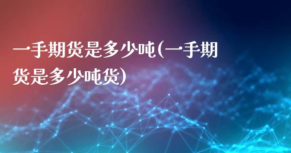 一手期货是多少吨(一手期货是多少吨货)_https://www.boyangwujin.com_期货直播间_第1张