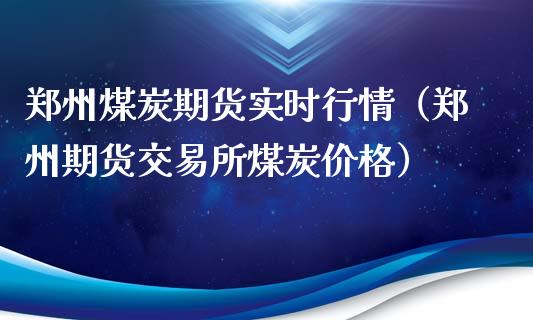 郑州煤炭期货实时行情（郑州期货交易所煤炭价格）