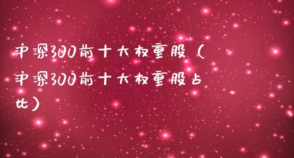 沪深300前十大权重股（沪深300前十大权重股占比）