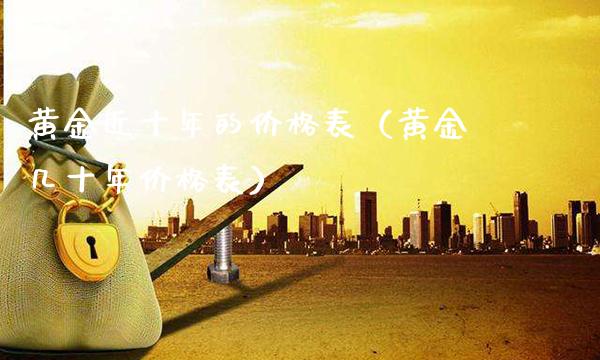 黄金近十年的价格表（黄金几十年价格表）
