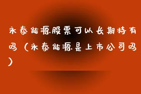 永泰能源股票可以长期持有吗（永泰能源是上市公司吗）