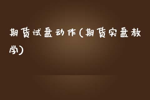 期货试盘动作(期货实盘教学)_https://www.boyangwujin.com_期货直播间_第1张