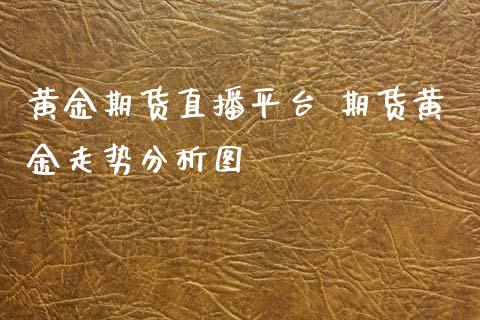 黄金期货直播平台 期货黄金走势分析图