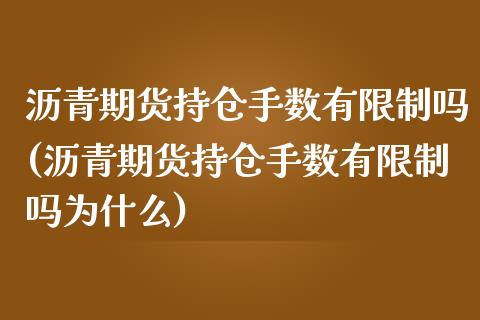 沥青期货持仓手数有限制吗(沥青期货持仓手数有限制吗为什么)_https://www.boyangwujin.com_期货直播间_第1张