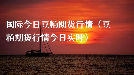 国际今日豆粕期货行情（豆粕期货行情今日实时）