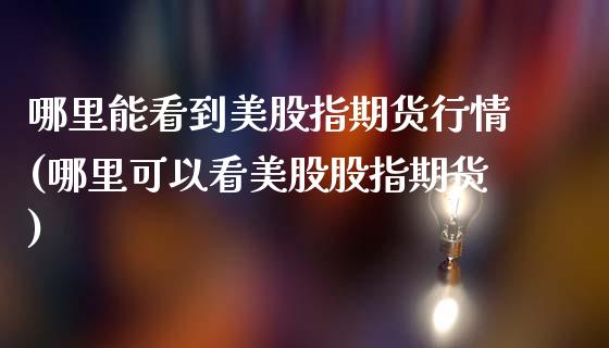 哪里能看到美股指期货行情(哪里可以看美股股指期货)_https://www.boyangwujin.com_期货直播间_第1张
