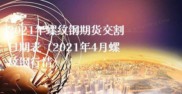 2021年螺纹钢期货交割日期表（2021年4月螺纹钢行情）
