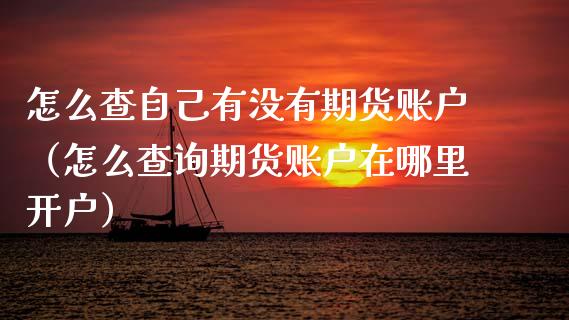 怎么查自己有没有期货账户（怎么查询期货账户在哪里开户）