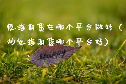 恒指期货在哪个平台做好（炒恒指期货哪个平台好）