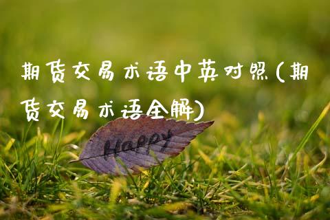期货交易术语中英对照(期货交易术语全解)_https://www.boyangwujin.com_期货直播间_第1张