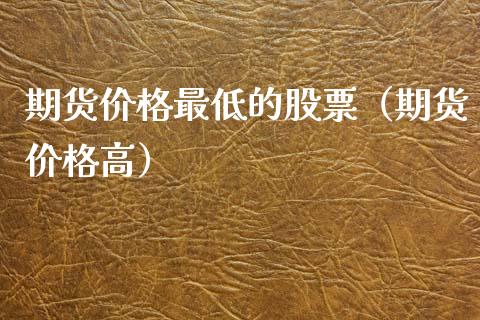 期货价格最低的股票（期货价格高）