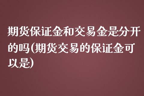 期货保证金和交易金是分开的吗(期货交易的保证金可以是)_https://www.boyangwujin.com_期货直播间_第1张
