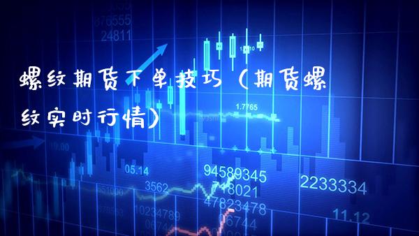 螺纹期货下单技巧（期货螺纹实时行情）_https://www.boyangwujin.com_期货直播间_第1张