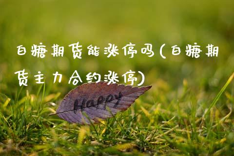 白糖期货能涨停吗(白糖期货主力合约涨停)_https://www.boyangwujin.com_原油期货_第1张