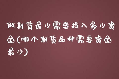 做期货最少需要投入多少资金(哪个期货品种需要资金最少)