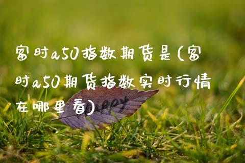 富时a50指数期货是(富时a50期货指数实时行情在哪里看)_https://www.boyangwujin.com_原油直播间_第1张