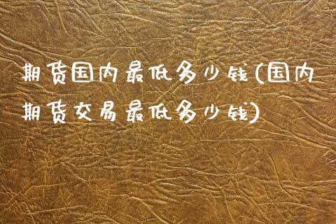 期货国内最低多少钱(国内期货交易最低多少钱)_https://www.boyangwujin.com_期货直播间_第1张