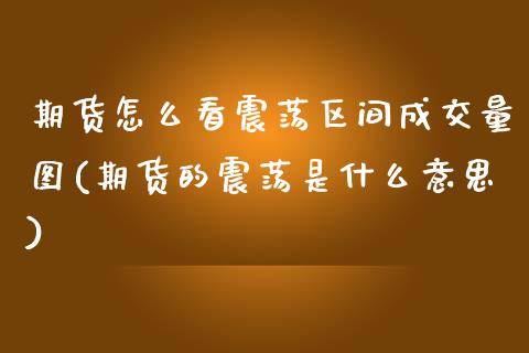 期货怎么看震荡区间成交量图(期货的震荡是什么意思)_https://www.boyangwujin.com_白银期货_第1张