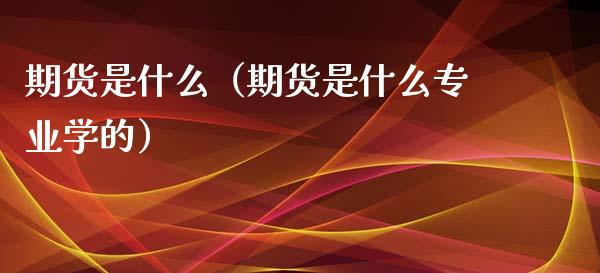 期货是什么（期货是什么专业学的）