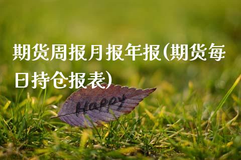 期货周报月报年报(期货每日持仓报表)_https://www.boyangwujin.com_黄金期货_第1张