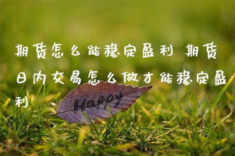 期货怎么能稳定盈利 期货日内交易怎么做才能稳定盈利_https://www.boyangwujin.com_期货直播间_第1张