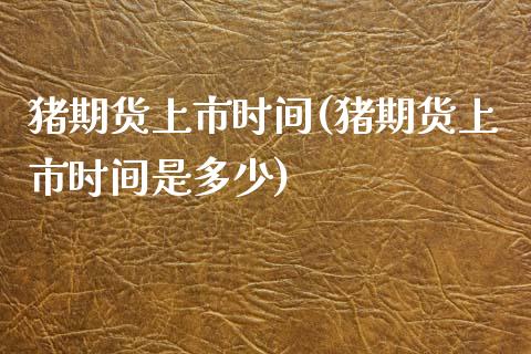 猪期货上市时间(猪期货上市时间是多少)
