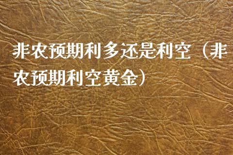 非农预期利多还是利空（非农预期利空黄金）_https://www.boyangwujin.com_期货直播间_第1张