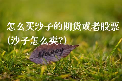 怎么买沙子的期货或者股票(沙子怎么卖?)