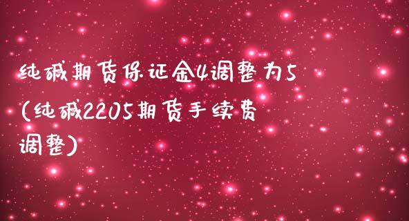 纯碱期货保证金4调整为5(纯碱2205期货手续费调整)