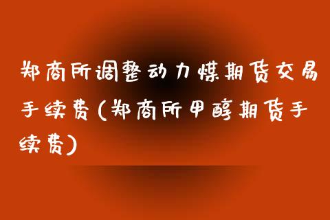 郑商所调整动力煤期货交易手续费(郑商所甲醇期货手续费)