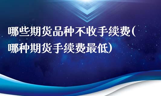 哪些期货品种不收手续费(哪种期货手续费最低)_https://www.boyangwujin.com_内盘期货_第1张