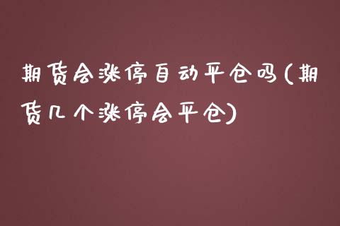 期货会涨停自动平仓吗(期货几个涨停会平仓)