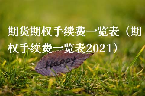 期货期权手续费一览表（期权手续费一览表2021）