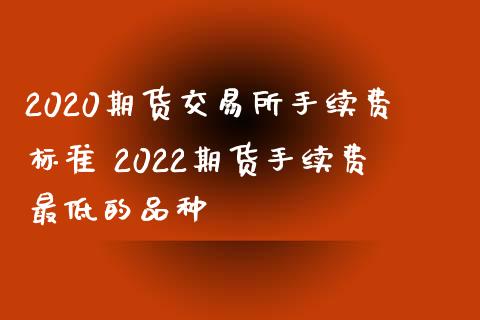 2020期货交易所手续费标准 2022期货手续费最低的品种