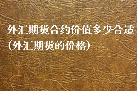 外汇期货合约价值多少合适(外汇期货的价格)