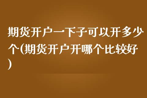 期货开户一下子可以开多少个(期货开户开哪个比较好)