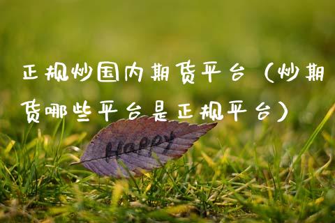 正规炒国内期货平台（炒期货哪些平台是正规平台）