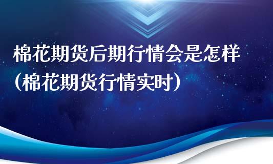 棉花期货后期行情会是怎样(棉花期货行情实时)_https://www.boyangwujin.com_白银期货_第1张