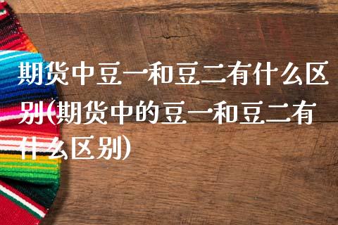 期货中豆一和豆二有什么区别(期货中的豆一和豆二有什么区别)_https://www.boyangwujin.com_纳指期货_第1张
