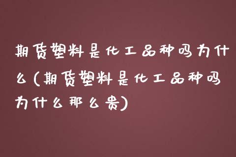 期货塑料是化工品种吗为什么(期货塑料是化工品种吗为什么那么贵)_https://www.boyangwujin.com_期货直播间_第1张