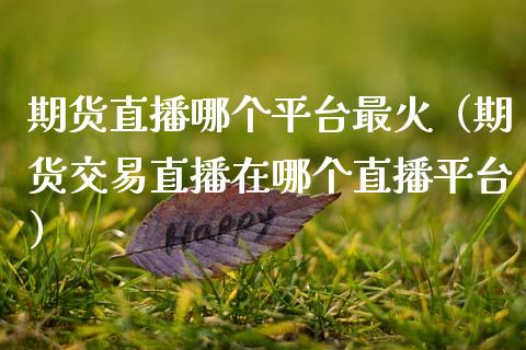 期货直播哪个平台最火（期货交易直播在哪个直播平台）_https://www.boyangwujin.com_期货直播间_第1张