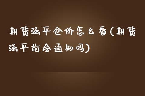 期货强平仓价怎么看(期货强平前会通知吗)_https://www.boyangwujin.com_期货直播间_第1张