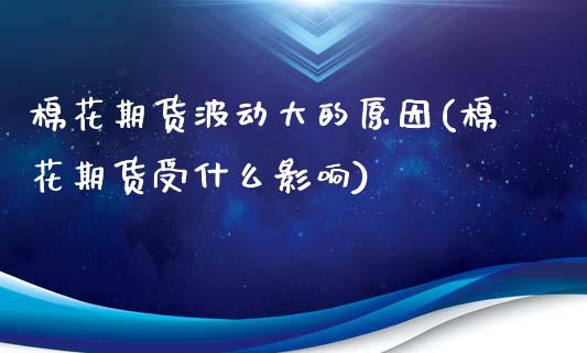 棉花期货波动大的原因(棉花期货受什么影响)_https://www.boyangwujin.com_原油期货_第1张