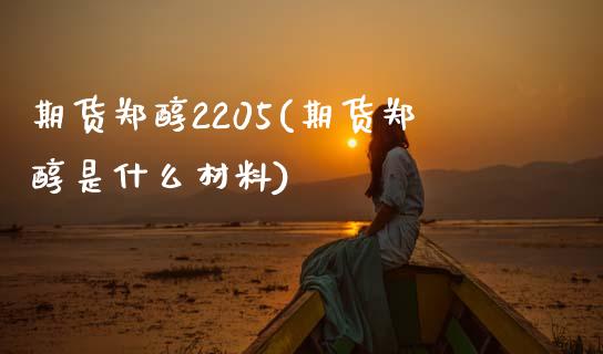 期货郑醇2205(期货郑醇是什么材料)_https://www.boyangwujin.com_恒指期货_第1张