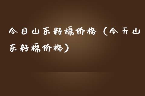 今日山东籽棉价格（今天山东籽棉价格）_https://www.boyangwujin.com_纳指期货_第1张