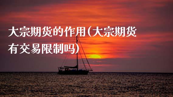 大宗期货的作用(大宗期货有交易限制吗)