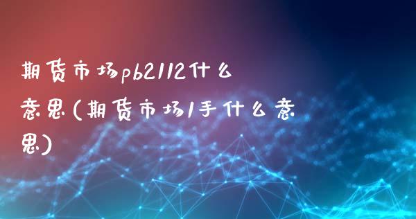 期货市场pb2112什么意思(期货市场1手什么意思)_https://www.boyangwujin.com_黄金期货_第1张