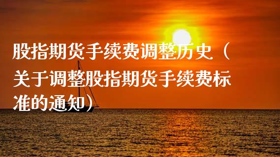 股指期货手续费调整历史（关于调整股指期货手续费标准的通知）_https://www.boyangwujin.com_道指期货_第1张